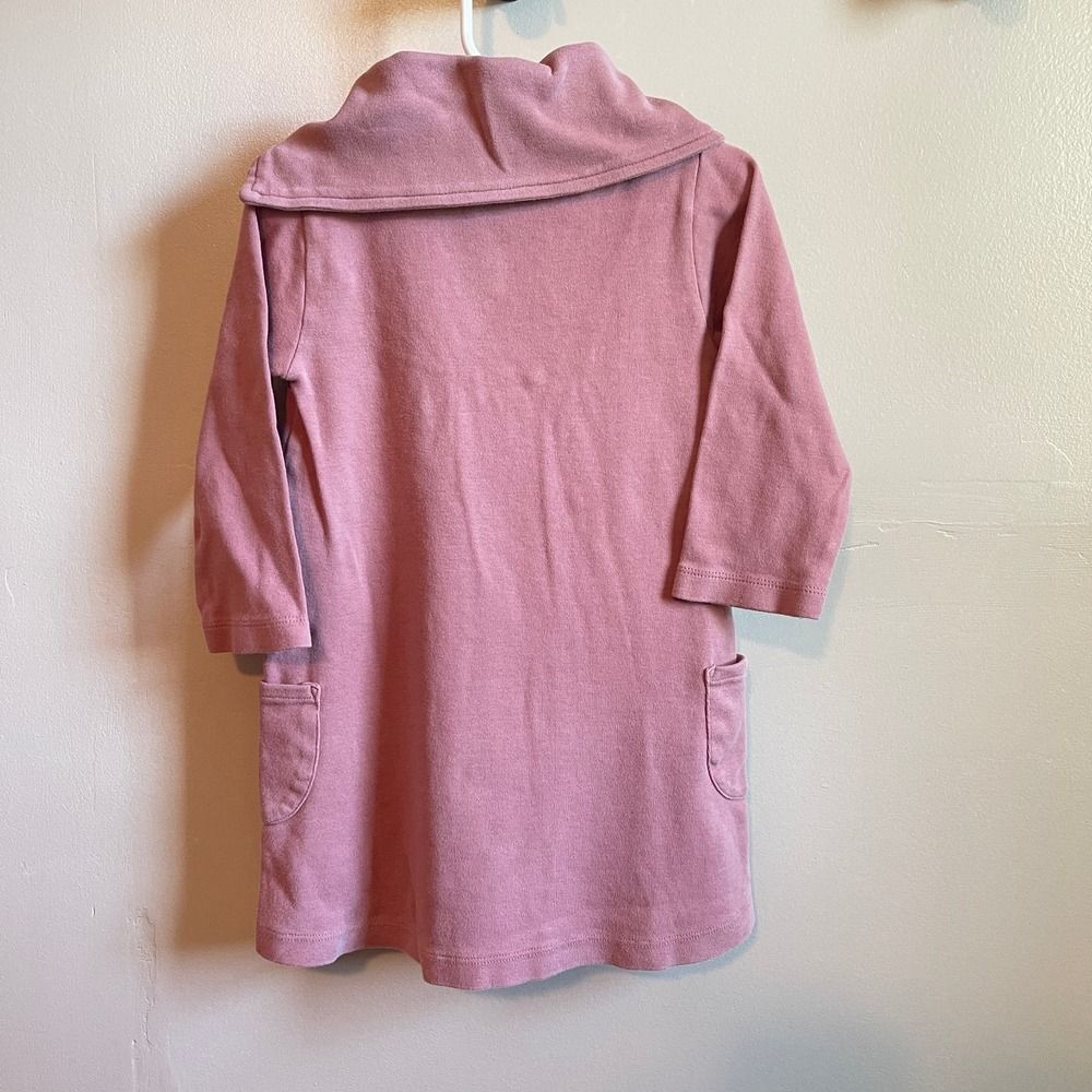 Kate Quinn Asymetrical Tunic Dress | 3T | Mauve Pink Organic Cotton Pockets - Picture 5 of 6